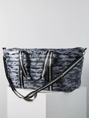 THINK ROYLN Gray Quilted Camo Duffel Bag